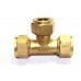 Brass Equal Tee Olive Couplings Straight Compression Ferrule Fitting